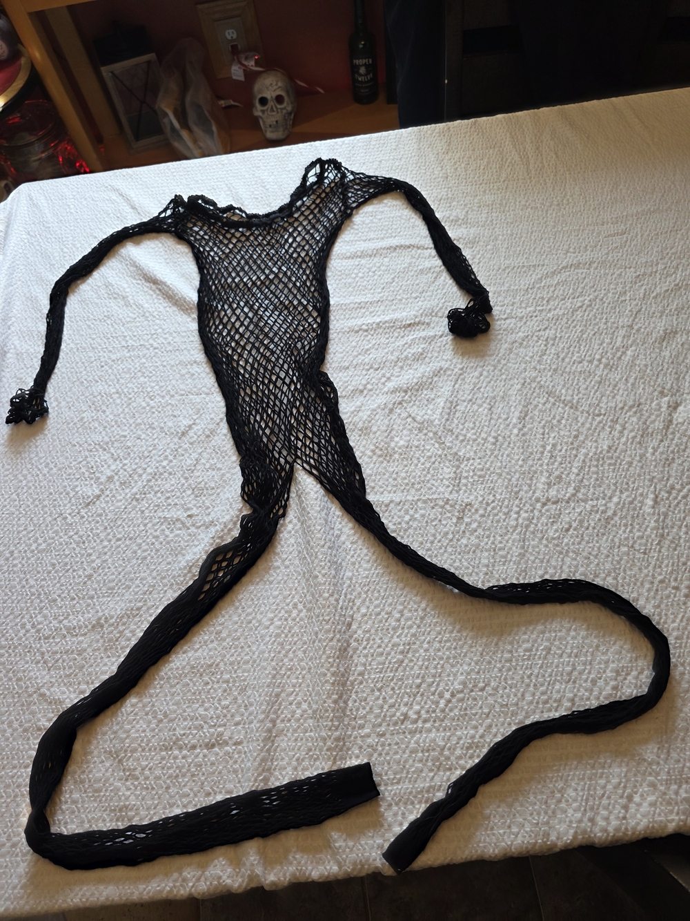 Black Fishnet Bodysuit Cover-Up Os